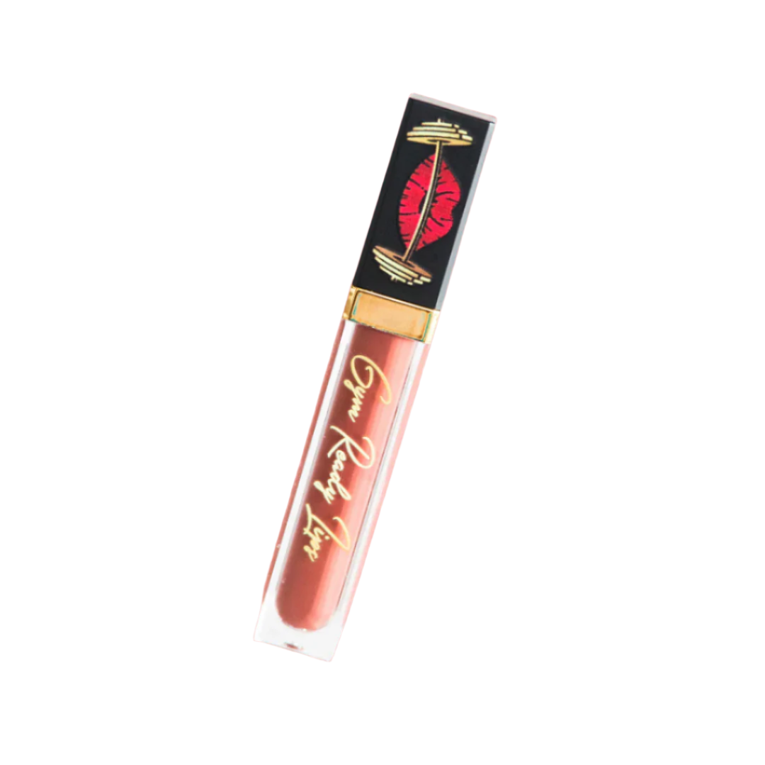 Lip gloss tube with packaging on a white background
