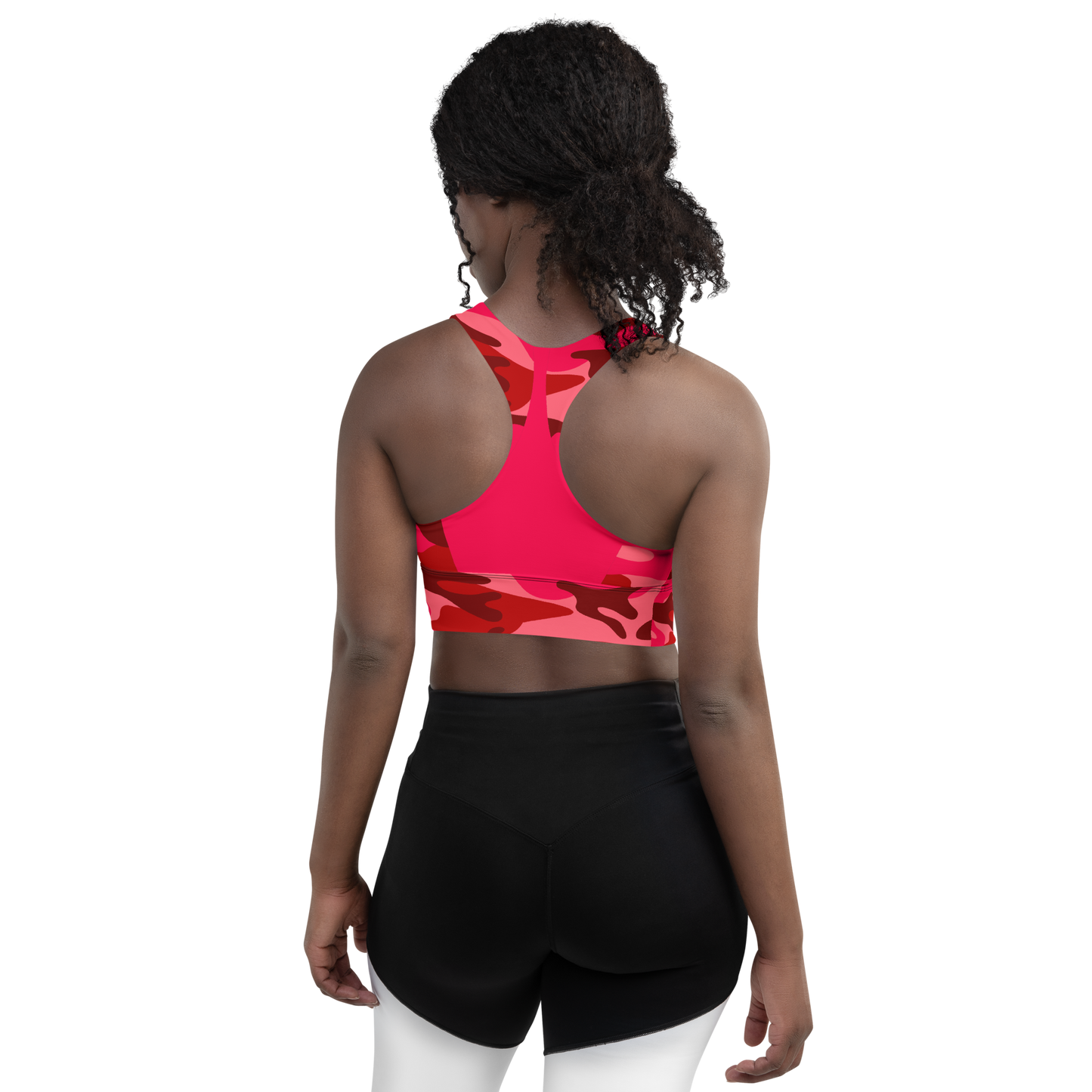 Red with Camo Longline Sports Bra