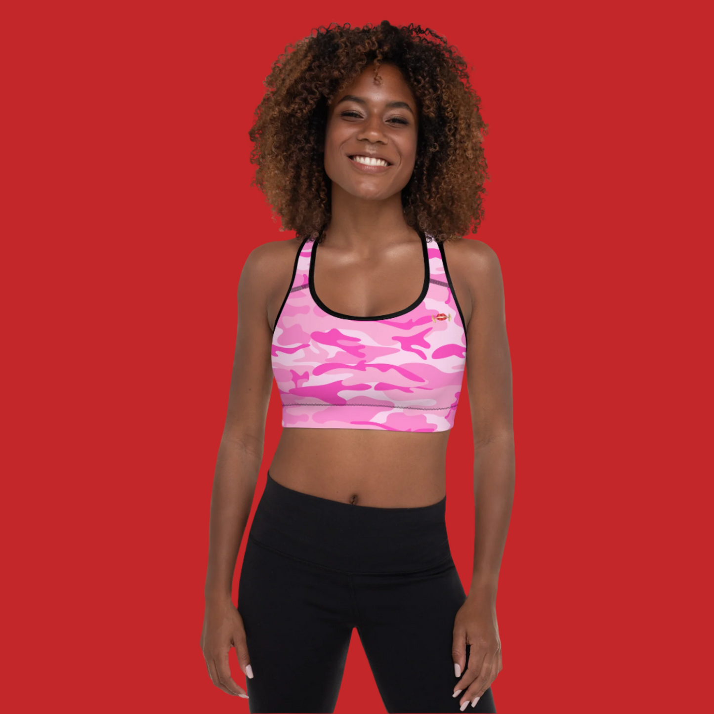 GRL Pink Camo Sports Bra
