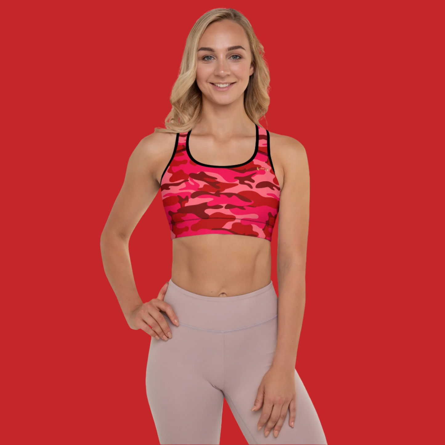 GRL Red Camo Sports Bra