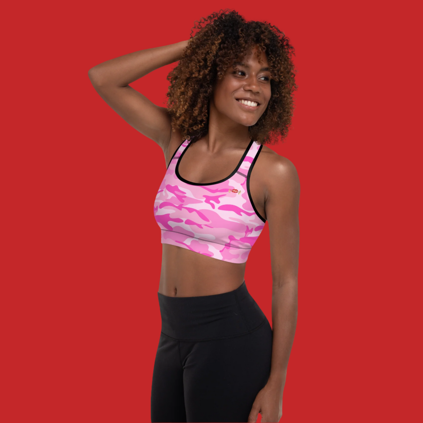 GRL Pink Camo Sports Bra