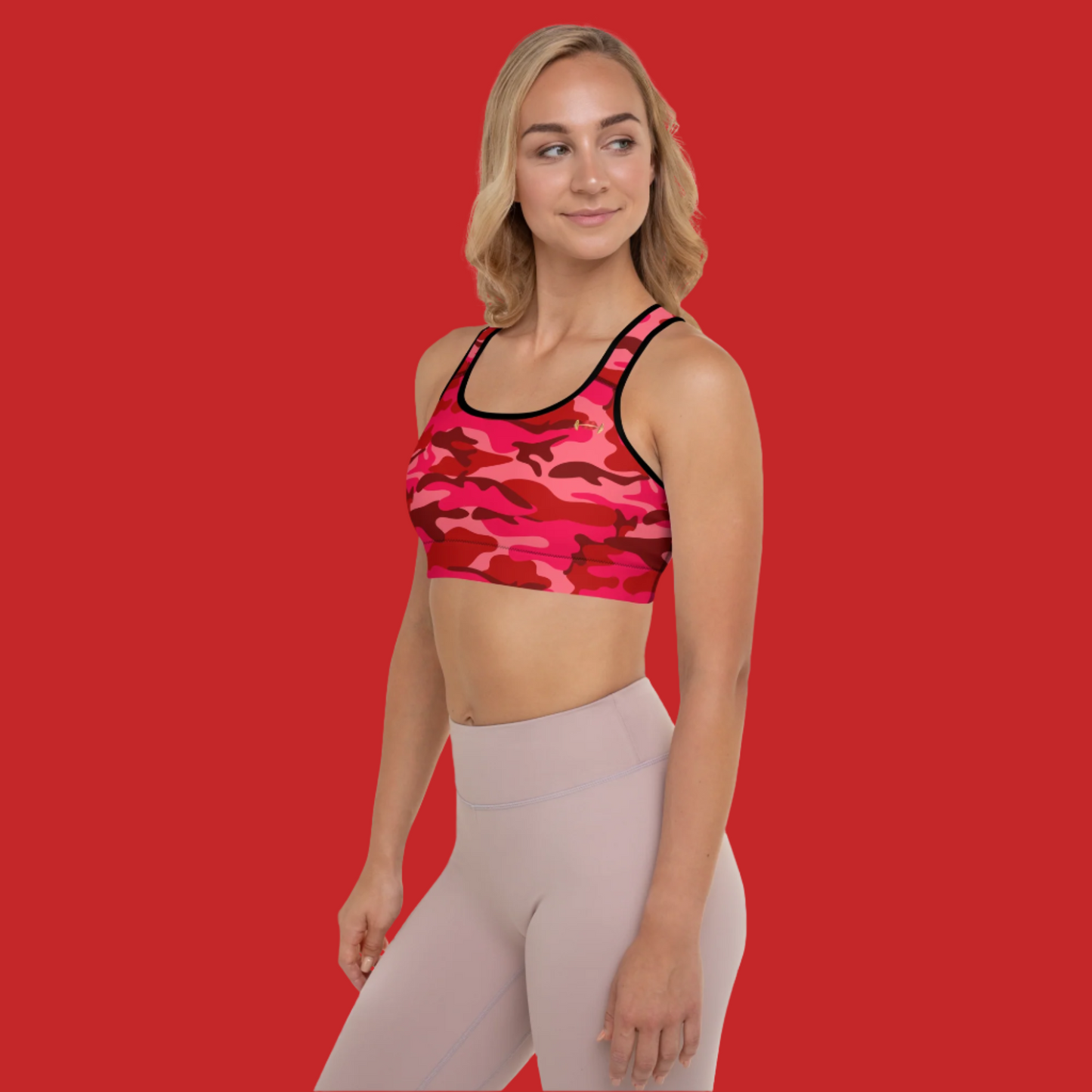 GRL Red Camo Sports Bra