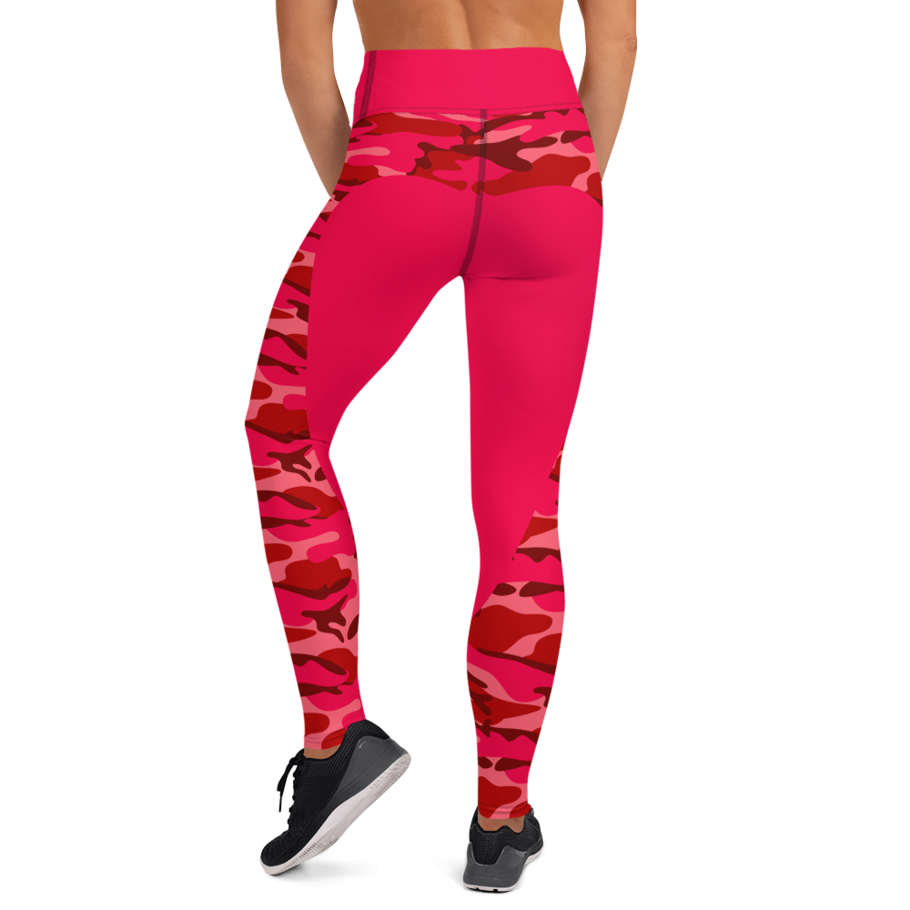 GRL Red with Camo Yoga Leggings