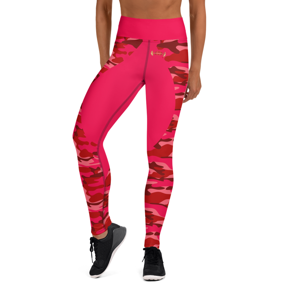 GRL Red with Camo Yoga Leggings
