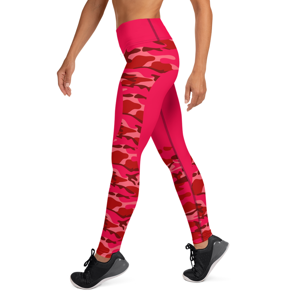 GRL Red with Camo Yoga Leggings