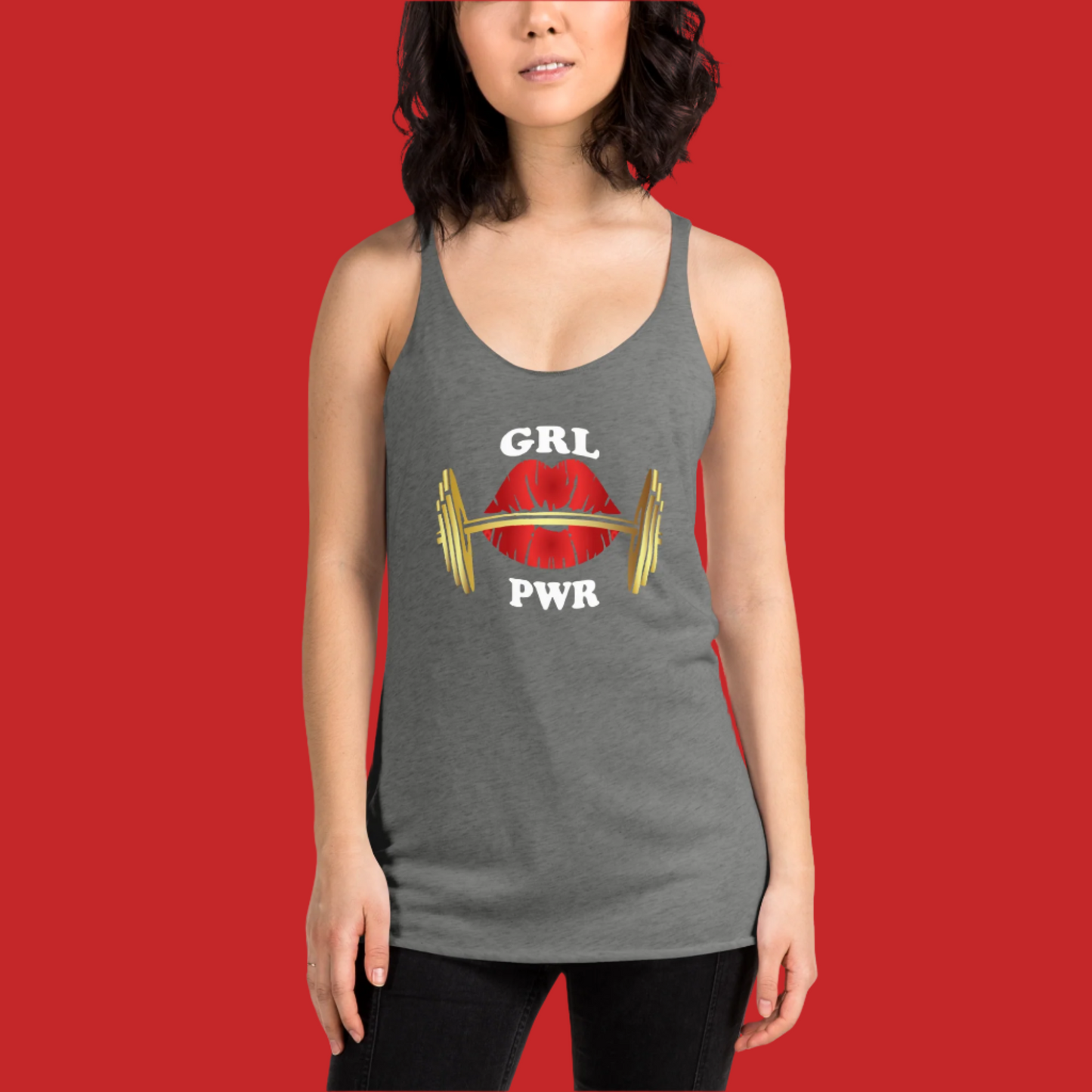 Red Lips Girl Power Tank Top