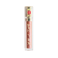 Lip gloss tube with gold cap and 'GRL PWR' text on a white background