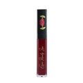 Lip gloss tube with black and red design on a white background