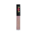 Lip gloss tube with black and pink cap on white background