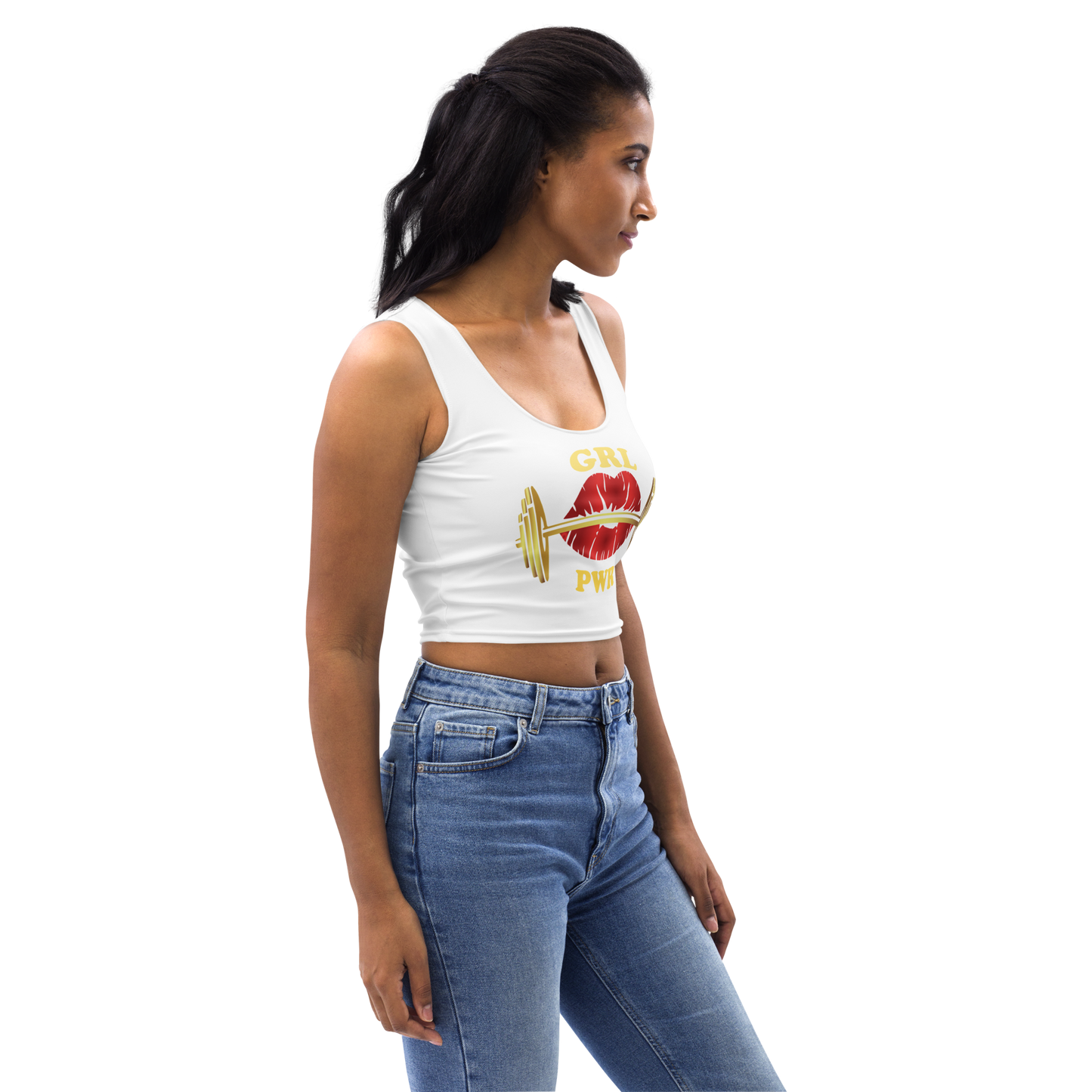 Gold Gym Ready Lips Crop Top