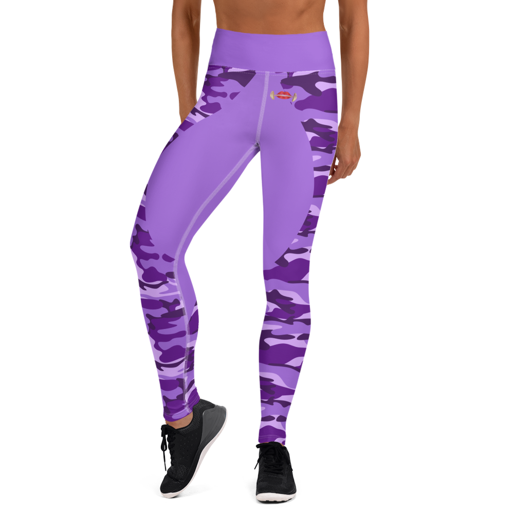 GRL Purple with Camo Yoga Leggings