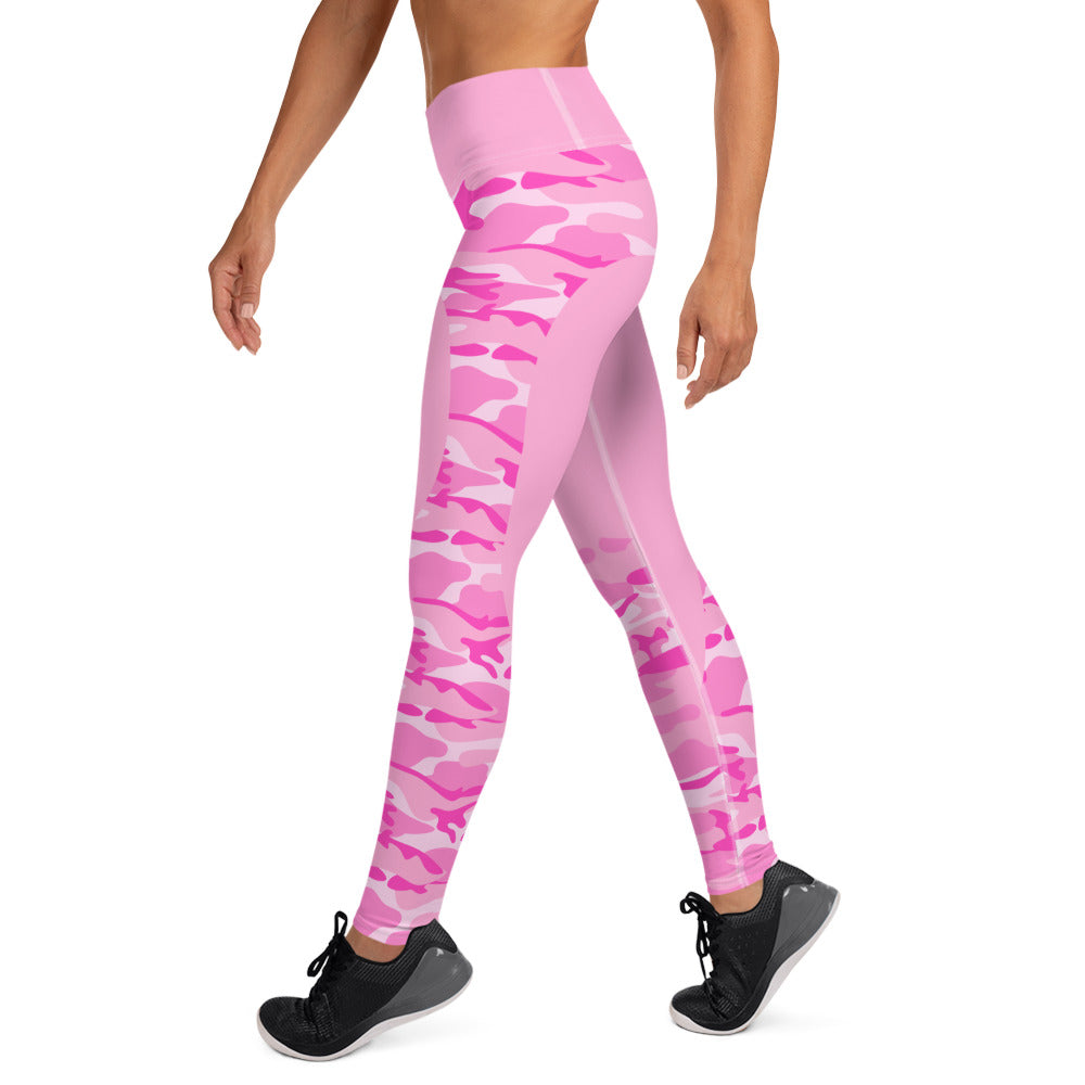 GRL Pink with Camo Yoga Leggings