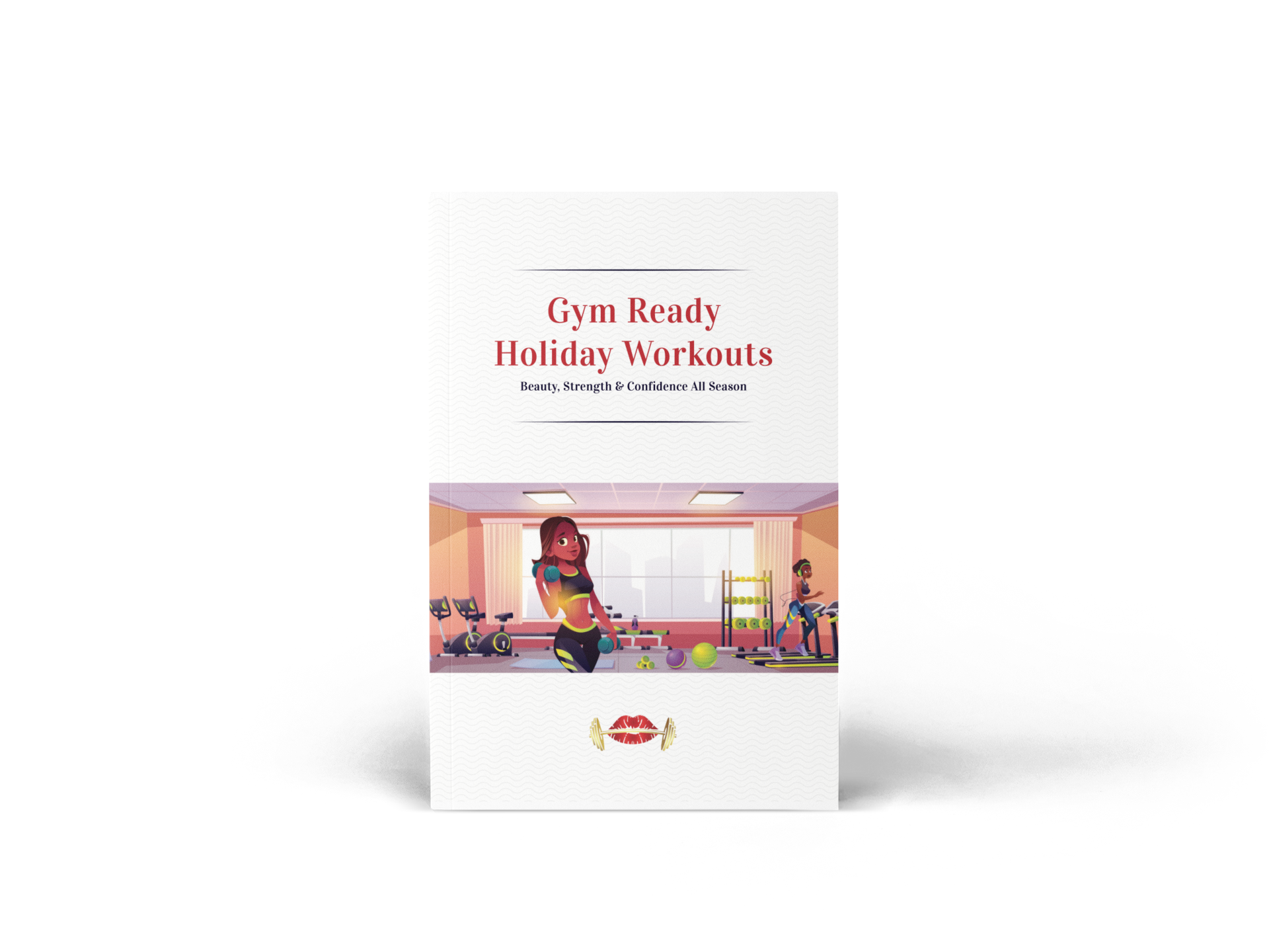 Book titled 'Gym Ready Holiday Workouts' on a white background