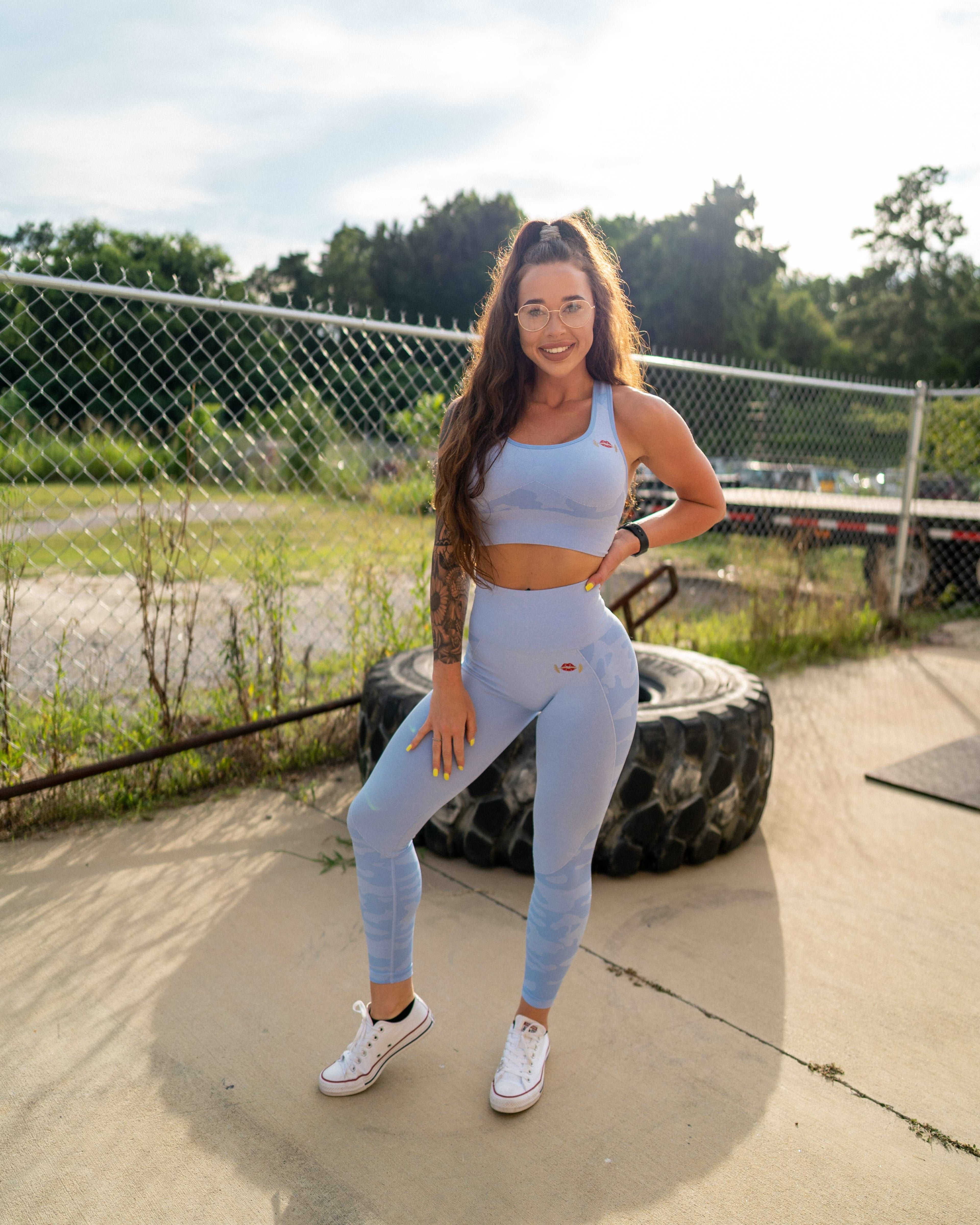 Gym Ready Lips Camouflage Sports Bra | Gym Ready Lips