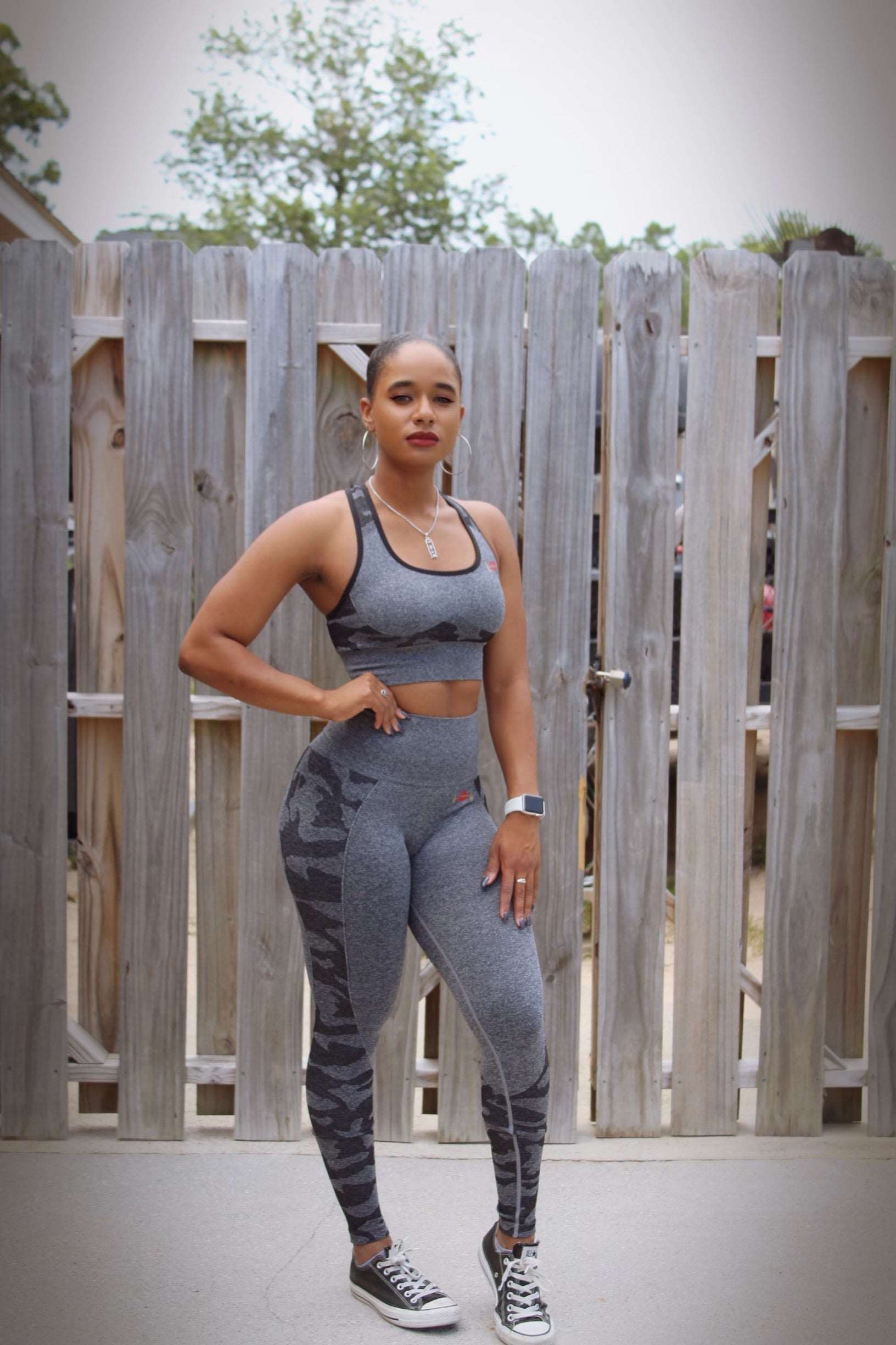 Gym Ready Lips Camouflage Sports Bra | Gym Ready Lips