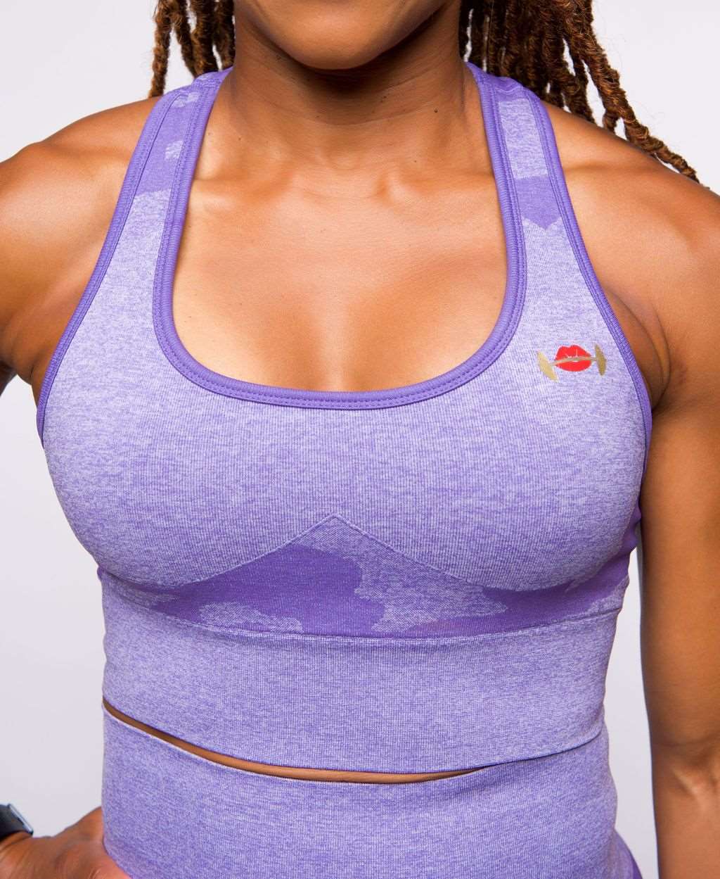 Gym Ready Lips Camouflage Sports Bra | Gym Ready Lips